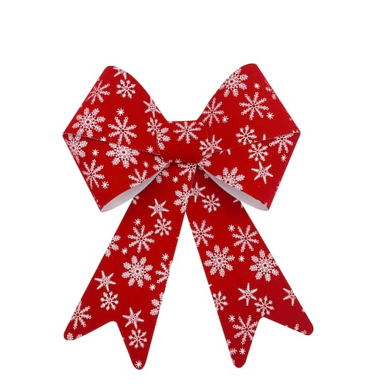 18&#x22; Red Velvet Snowflakes Bow by Celebrate It&#x2122; Christmas